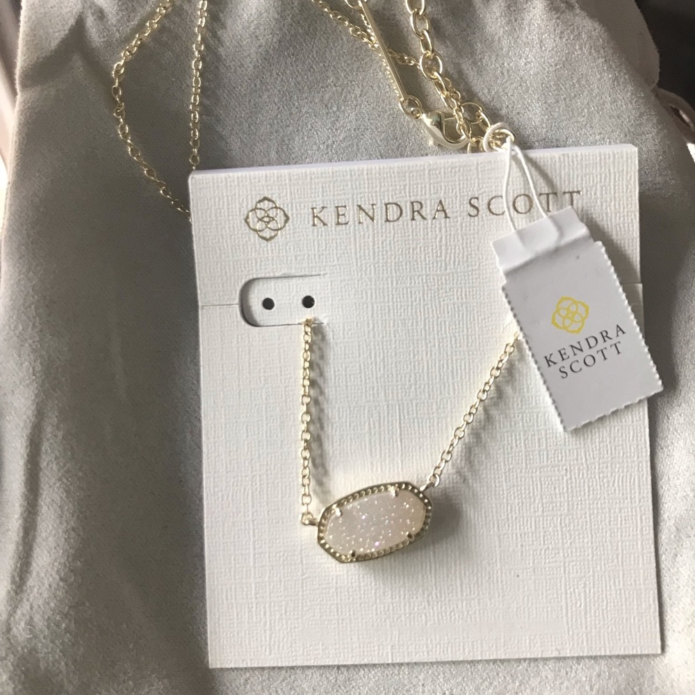 Kendra Scott Elisa Gold Pendant (Iridescent Drusy)